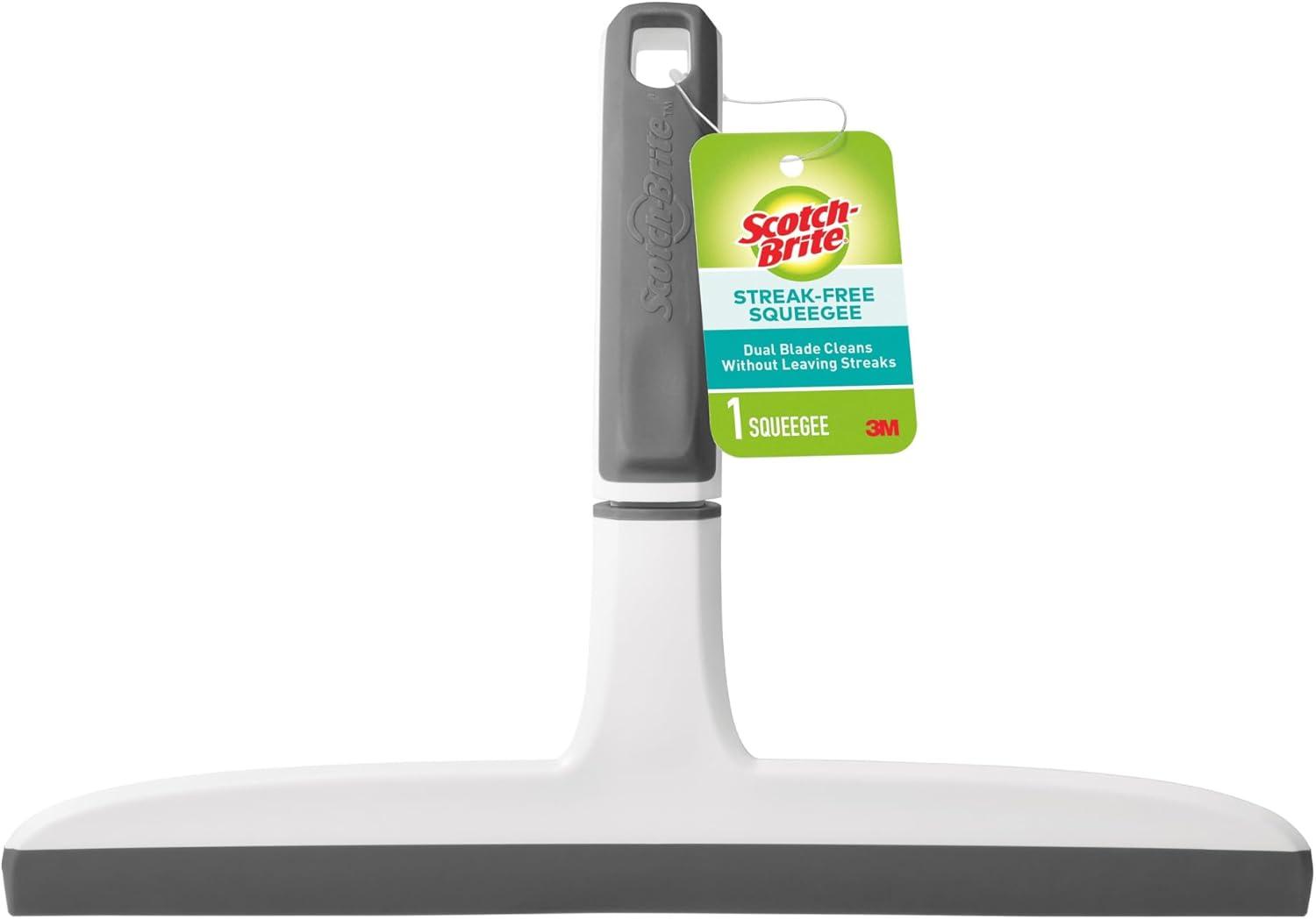 Scotch-Brite Dual Blade Gray and White Rubber Squeegee