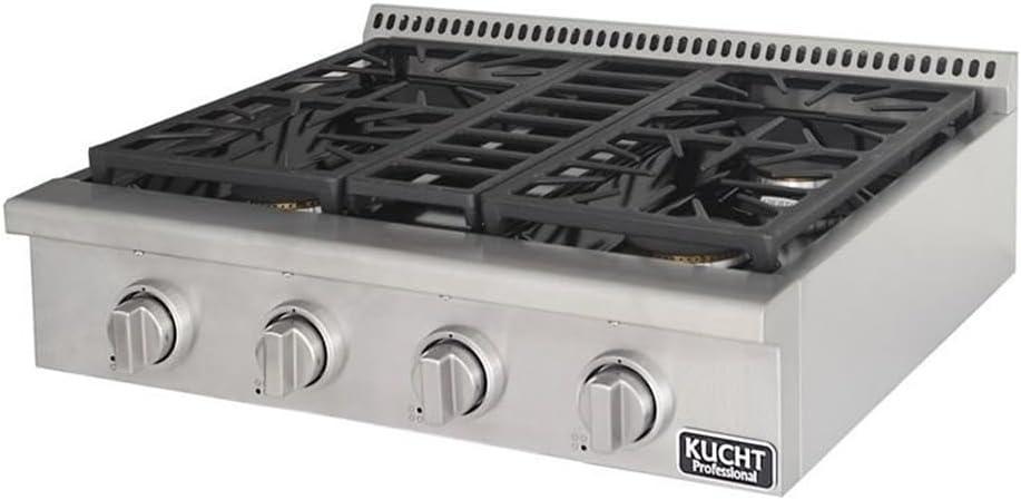 Kucht 30 Inch Stainless Steel 4 Burner Propane Range Top