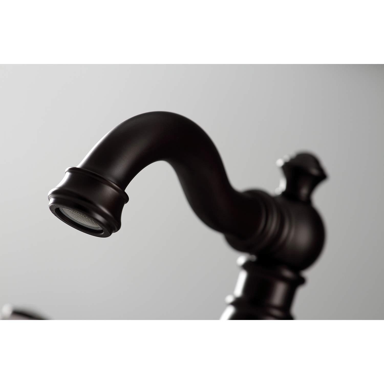 Kingston Brass FSC1975PX Kingston Brass American Classic Two-Handle 3-Hole Deck Mount Widespread Bathroom Faucet with Pop-Up Drain