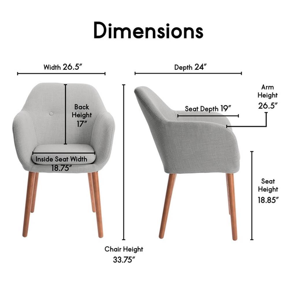 Elle Decor Adore Decor Roux Mid-Century Accent Chair for Home Office or Living Room
