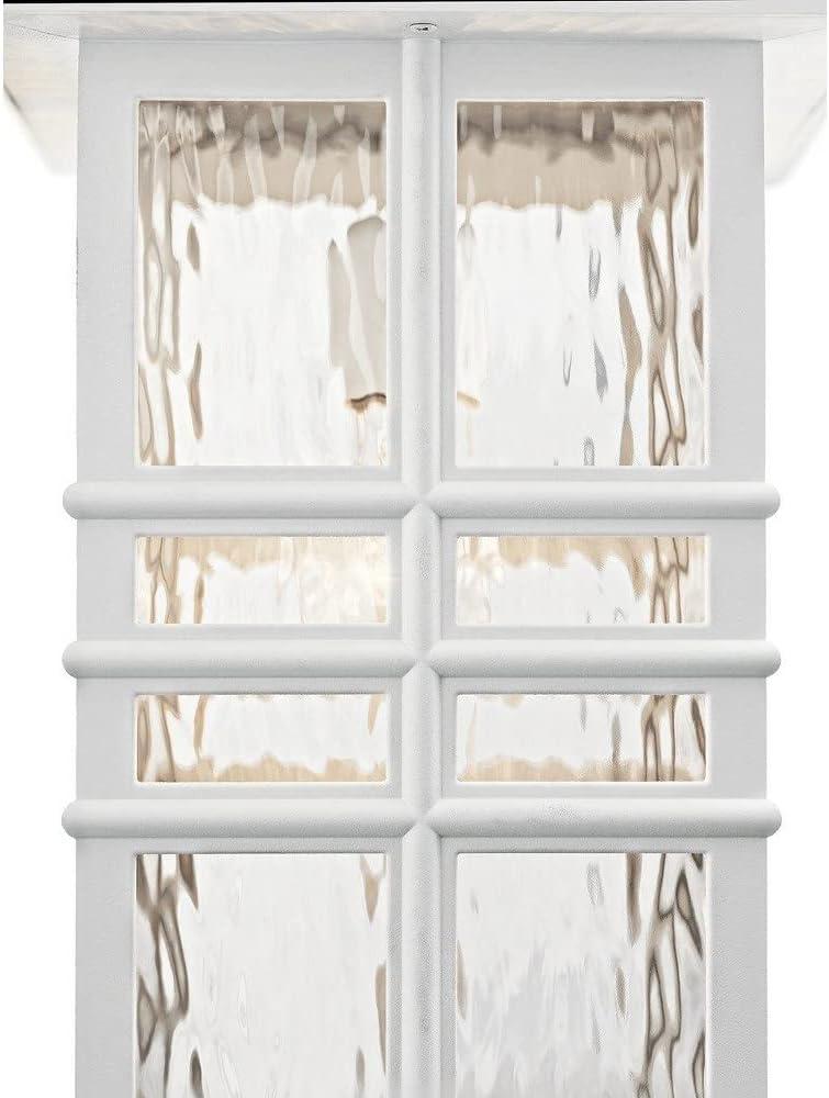 White and Clear Hammered Glass Outdoor Wall Lantern Sconce