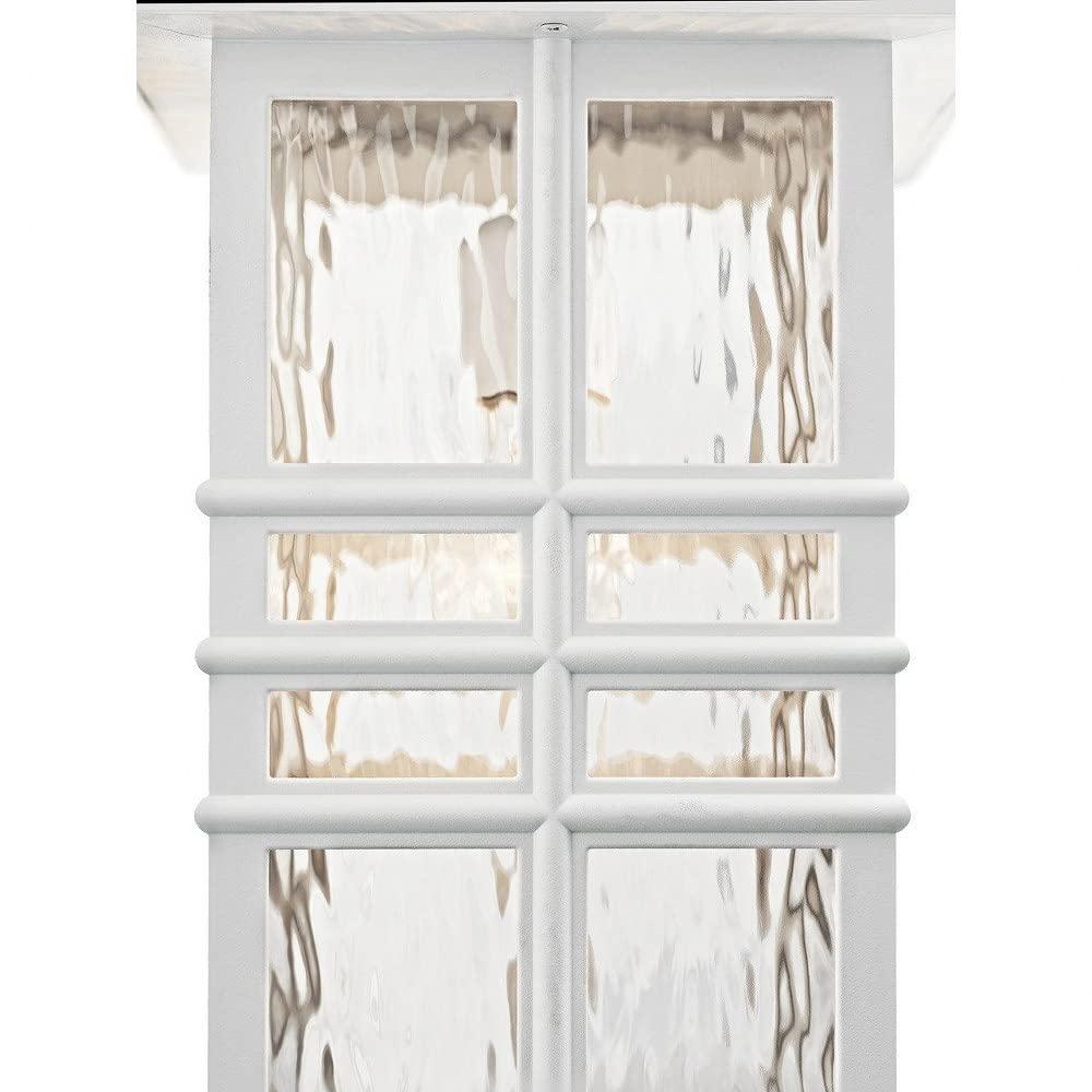 White and Clear Hammered Glass Outdoor Wall Lantern Sconce