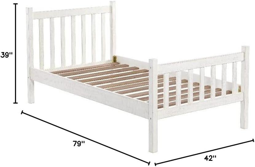 Alaterre Windsor Twin Wooden Weathered Beachhouse Farmhouse Industrial Bohemian Style Bed