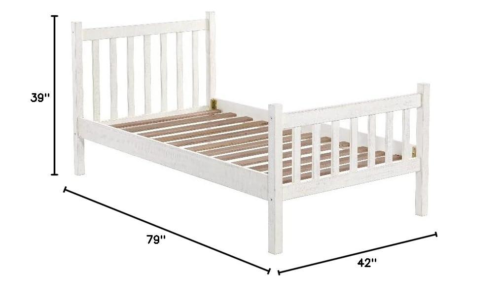 Alaterre Windsor Twin Wooden Weathered Beachhouse Farmhouse Industrial Bohemian Style Bed