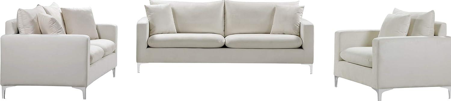 Meridian Furniture Naomi Cream Velvet Sofa