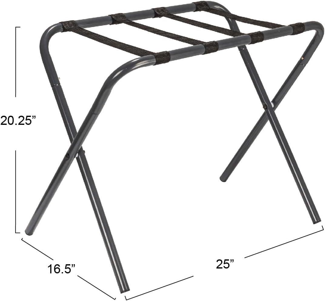 Luggage Rack, Grey Frame with Black Straps