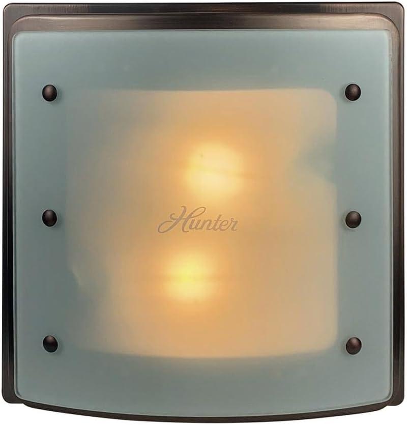 Hunter Ellipse 100 CFM Bathroom Exhaust Fan - Hunter Ceiling Fan with Light and Night Light – Bronze