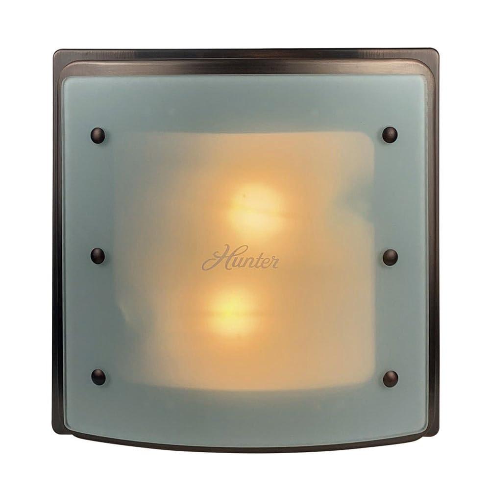 Hunter Ellipse 100 CFM Bathroom Exhaust Fan - Hunter Ceiling Fan with Light and Night Light – Bronze