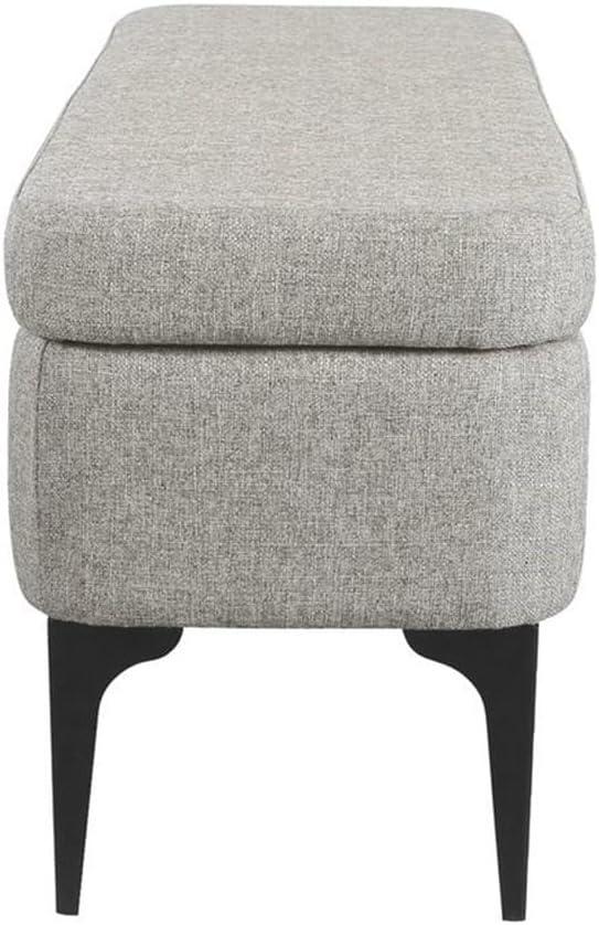 Large Modern Storage Bench Sustainable Gray Woven - HomePop