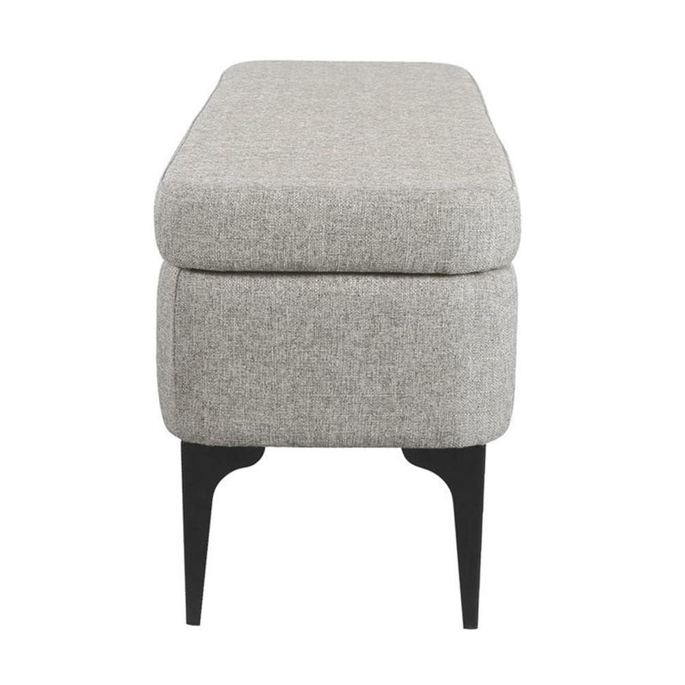 Large Modern Storage Bench Sustainable Gray Woven - HomePop