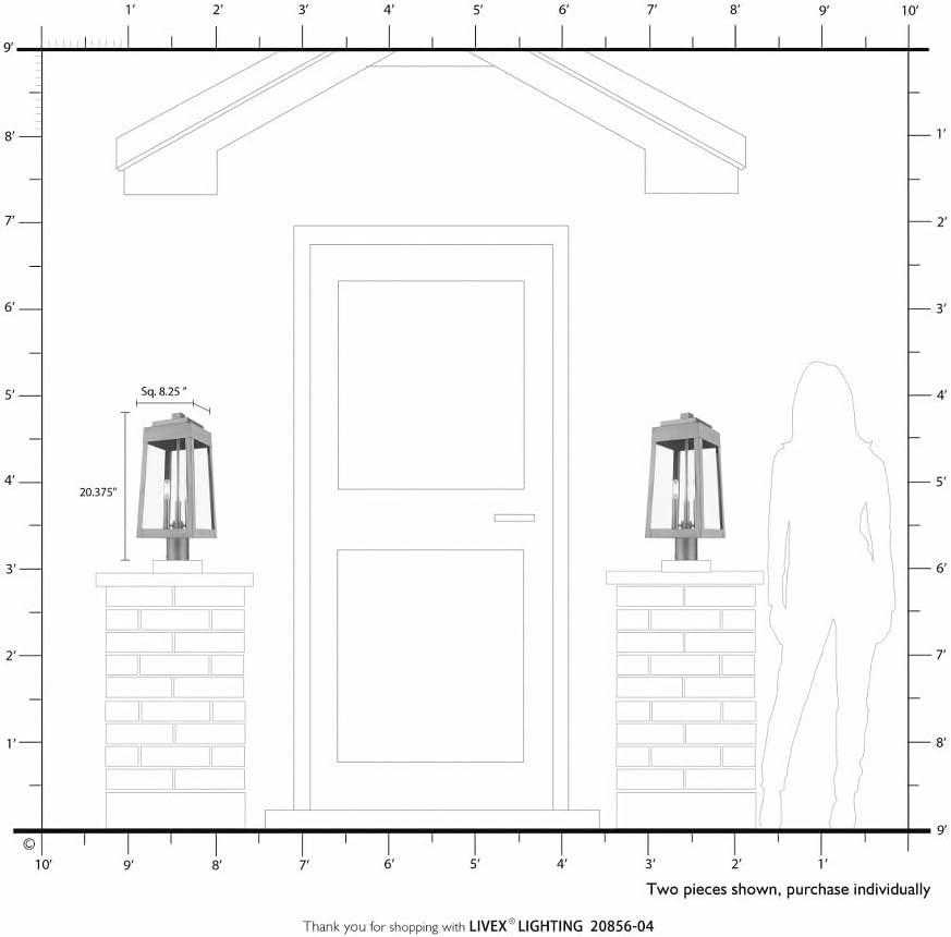 Livex Lighting - Oslo - 3 Light Outdoor Post Top Lantern in Mid Century Modern