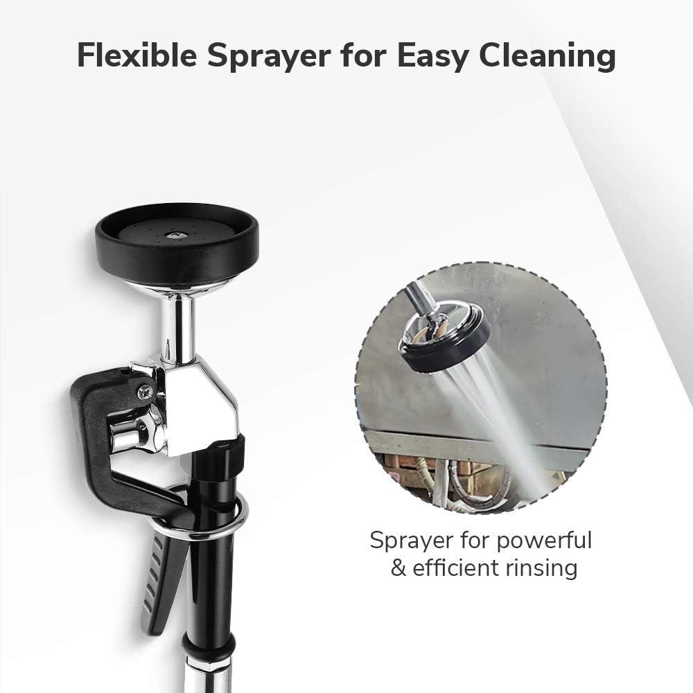 Aquaterior 44" Commercial Pre-Rinse Kitchen Faucet 12" Add-on Spout Wall Mount CUPC NSF CEC