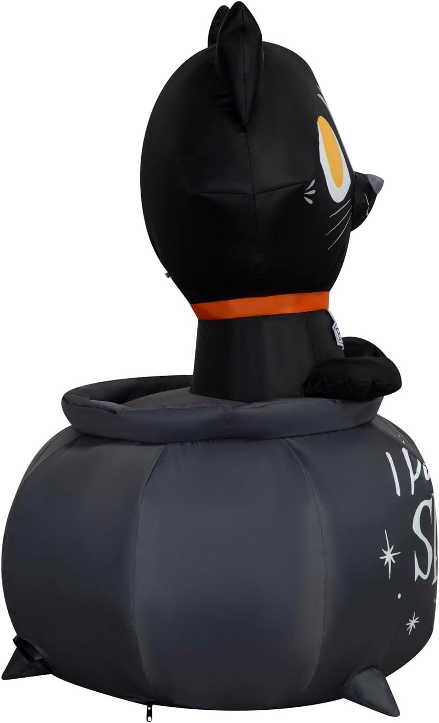 Gemmy Industries 3.5 Foot Hocus Pocus Binx in Cauldron Light Up Halloween Inflatable Lawn Decoration