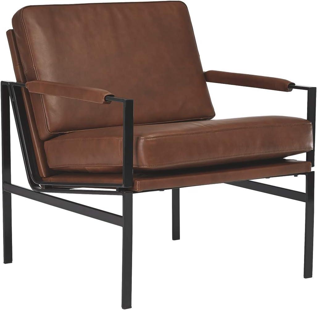 Signature Design by Ashley Contemporary Puckman Accent Chair Brown/Silver Finish