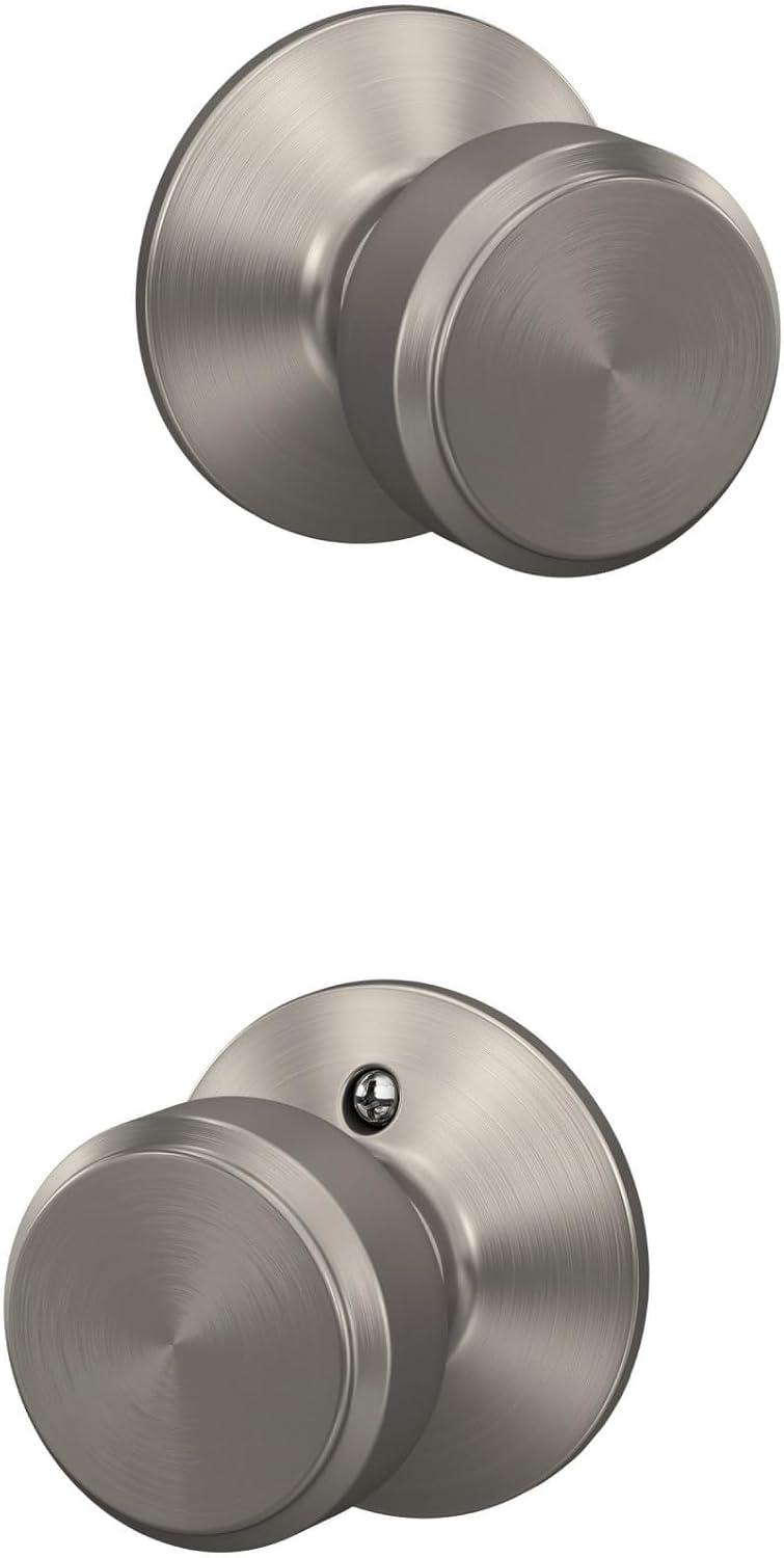 Schlage F10 BWE 619 Bowery Door Knob, Hall & Closet Passage Lock, Satin Nickel