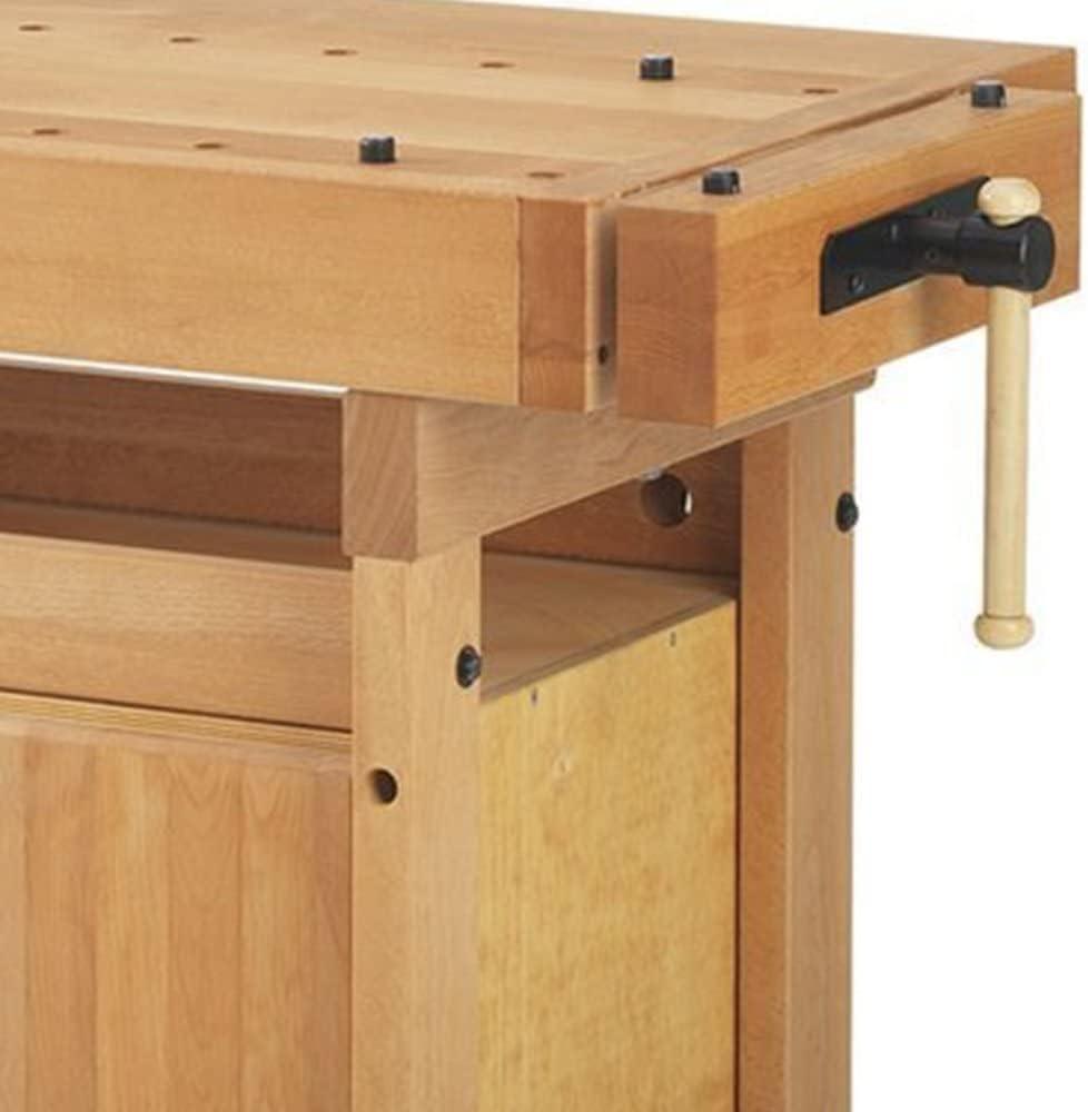 Scandi Plus Beech Wood Workbench with Cabinet Combo