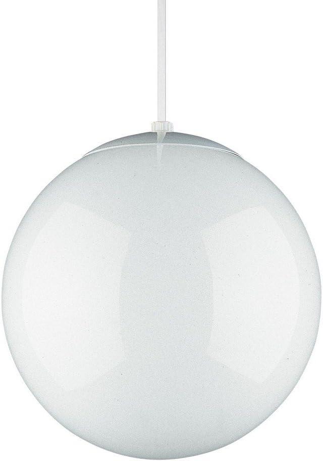 Luminous Globe White Glass 12" Pendant Light with Opal Diffuser