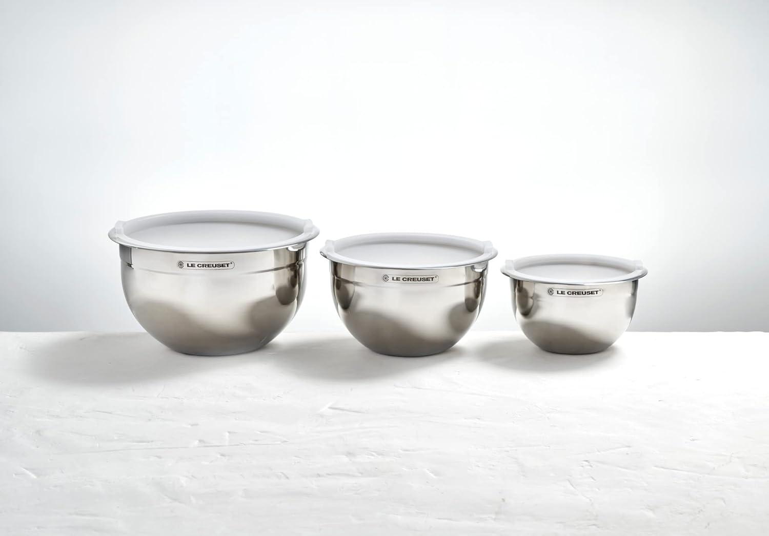 Le Creuset Set of 3 Stainless Steel Mixing Bowls