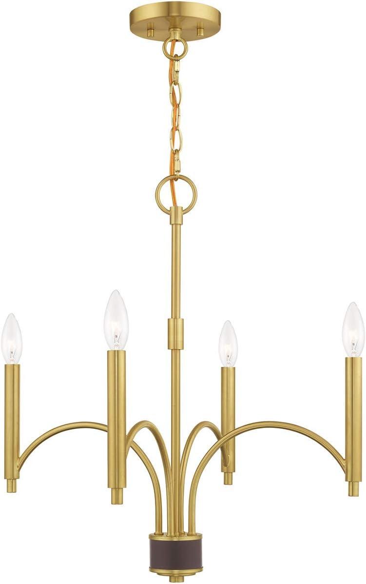 Livex Lighting Wisteria 4 - Light Chandelier in Satin Brass