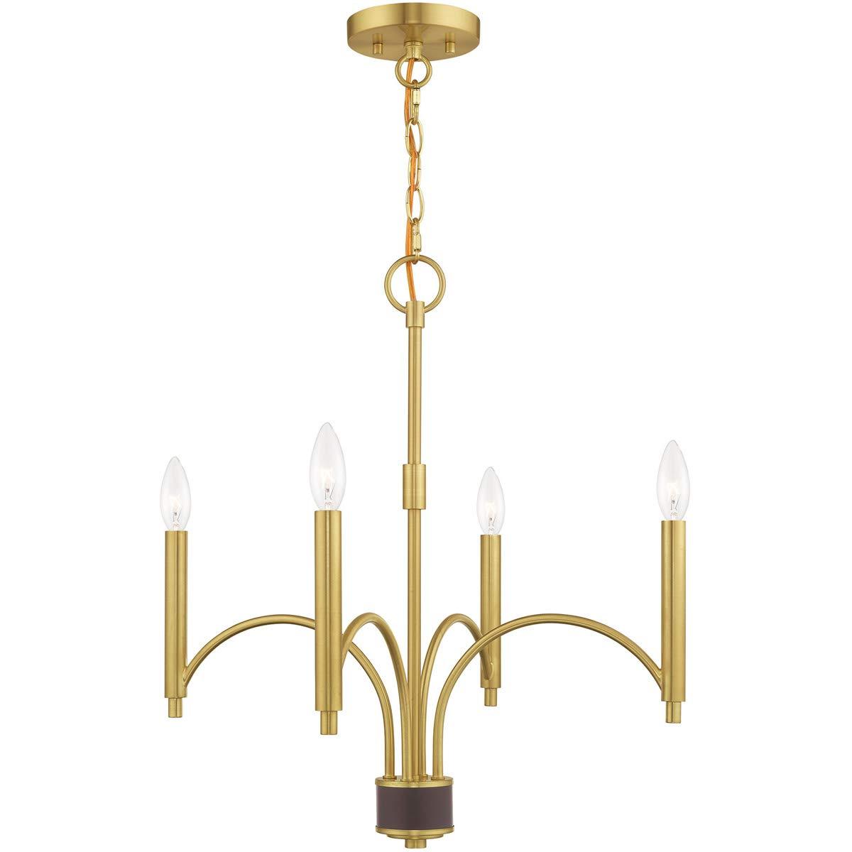 Livex Lighting Wisteria 4 - Light Chandelier in  Satin Brass