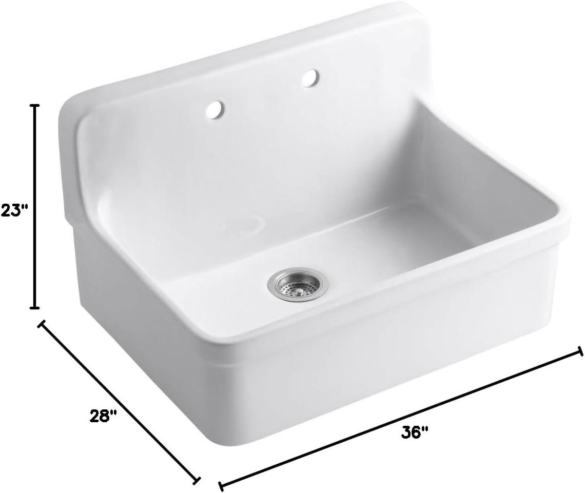 Gilford 30" x 22" x 17-1/2" Wall-Mount/Top-Mount Single-Bowl Kitchen Sink