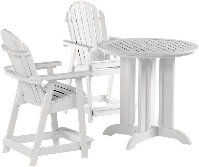 Highwood's 36" Round 3-pc Hamilton Dining Set - Counter Height, Outdoor, Eco-friendly, Synthetic Wood