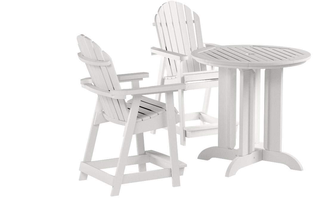 Highwood's 36" Round 3-pc Hamilton Dining Set - Counter Height, Outdoor, Eco-friendly, Synthetic Wood