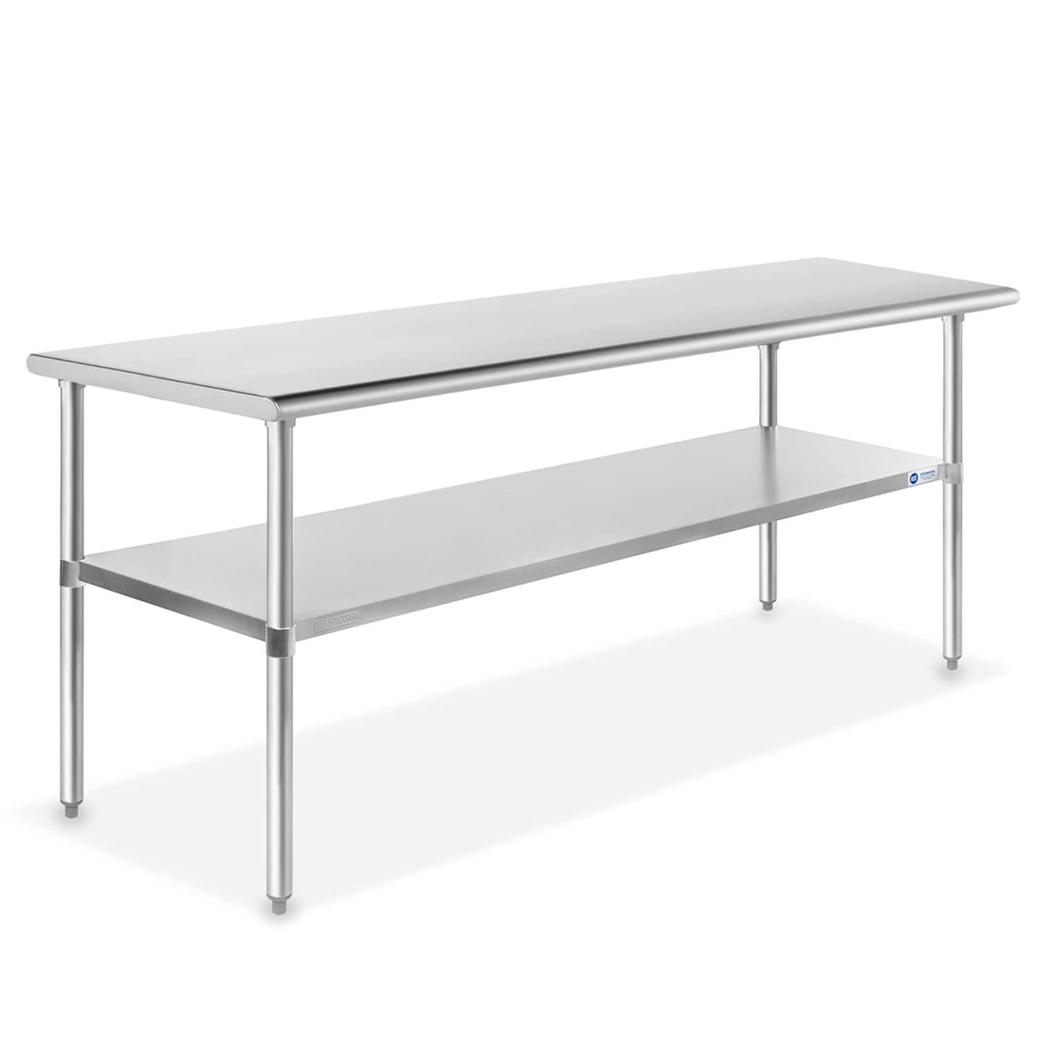Flash Furniture Woodford NSF Certified Stainless Steel Prep and Work Table with Undershelf