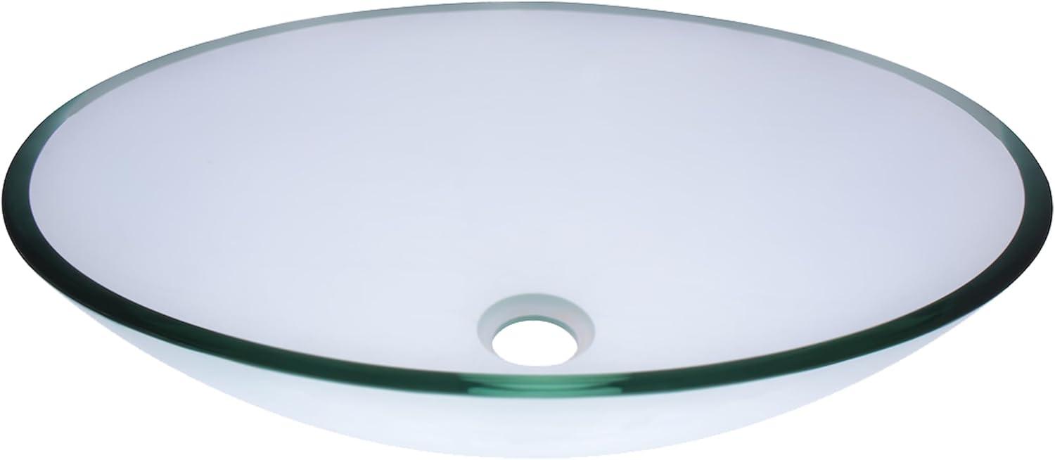 Novatto 15'' Glass Oval Bathroom Sink