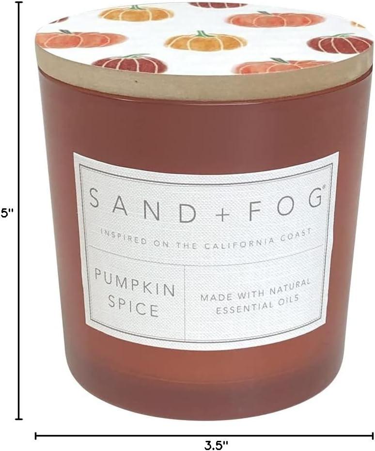 Sand + Fog Scented Candles - Pumpkin Spice - Additional Scents and Sizes - 3 Wicks 100% Cotton Lead-Free - Luxury Air Freshening Jar Candles - Perfect Home Decor - 21 oz