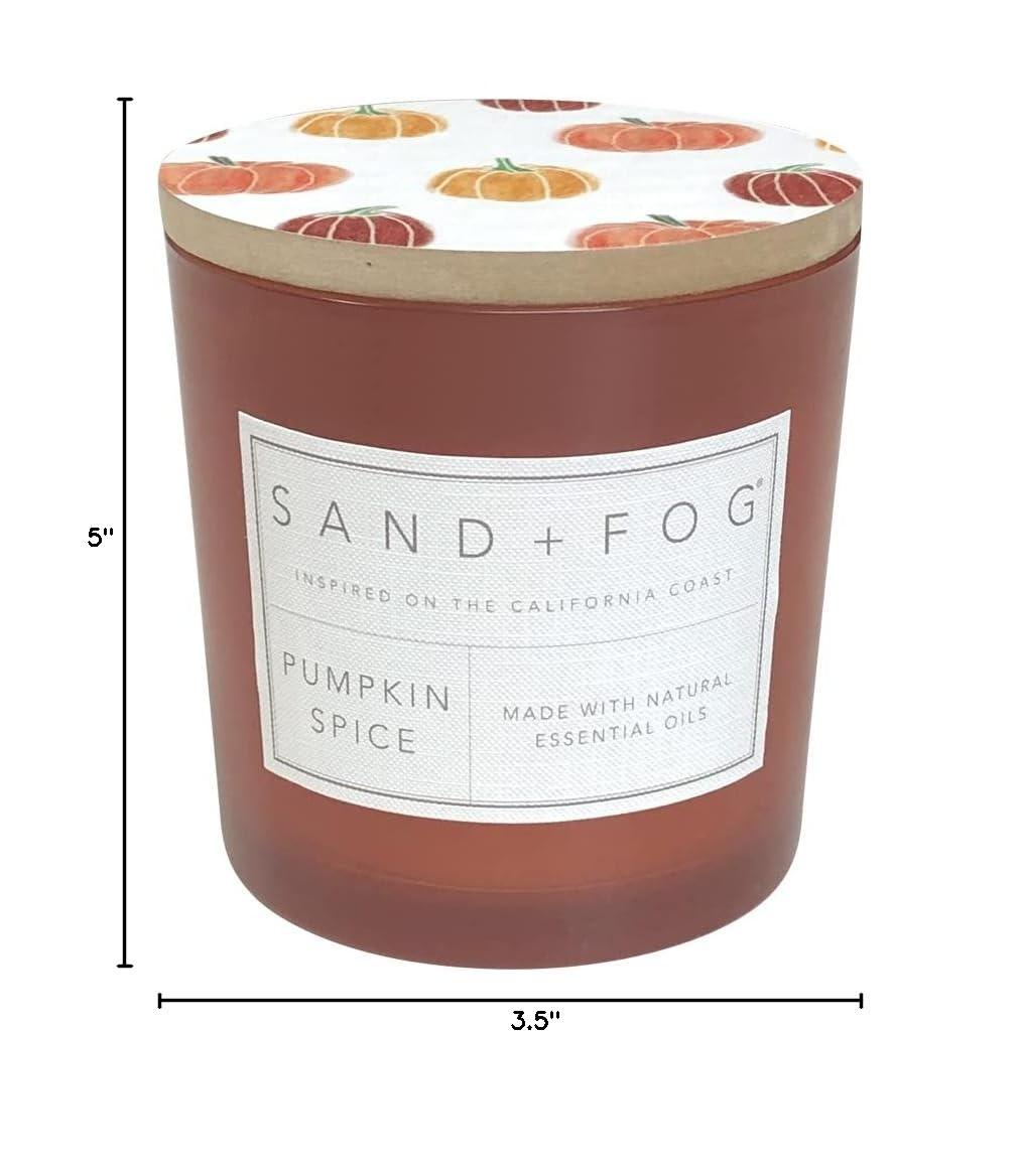 Sand + Fog Scented Candles - Pumpkin Spice - Additional Scents and Sizes - 3 Wicks 100% Cotton Lead-Free - Luxury Air Freshening Jar Candles - Perfect Home Decor - 21 oz