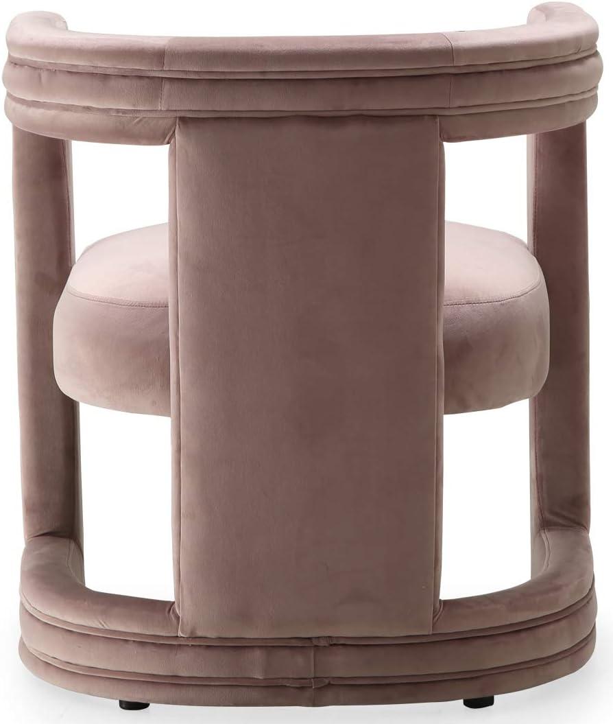 Blair Contemporary Pink Velvet Barrel Accent Chair