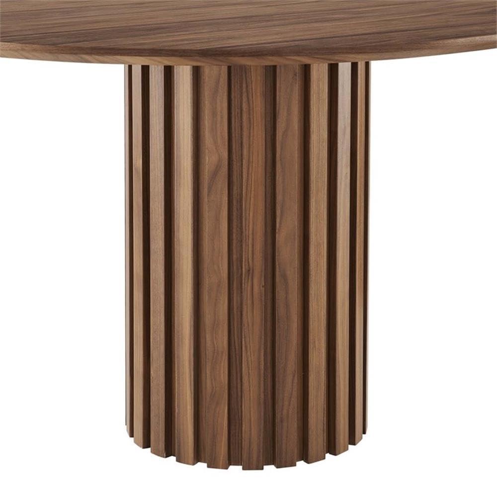 Oval Wooden Dining Table, Modern Walnut Wood Table, 95" Long