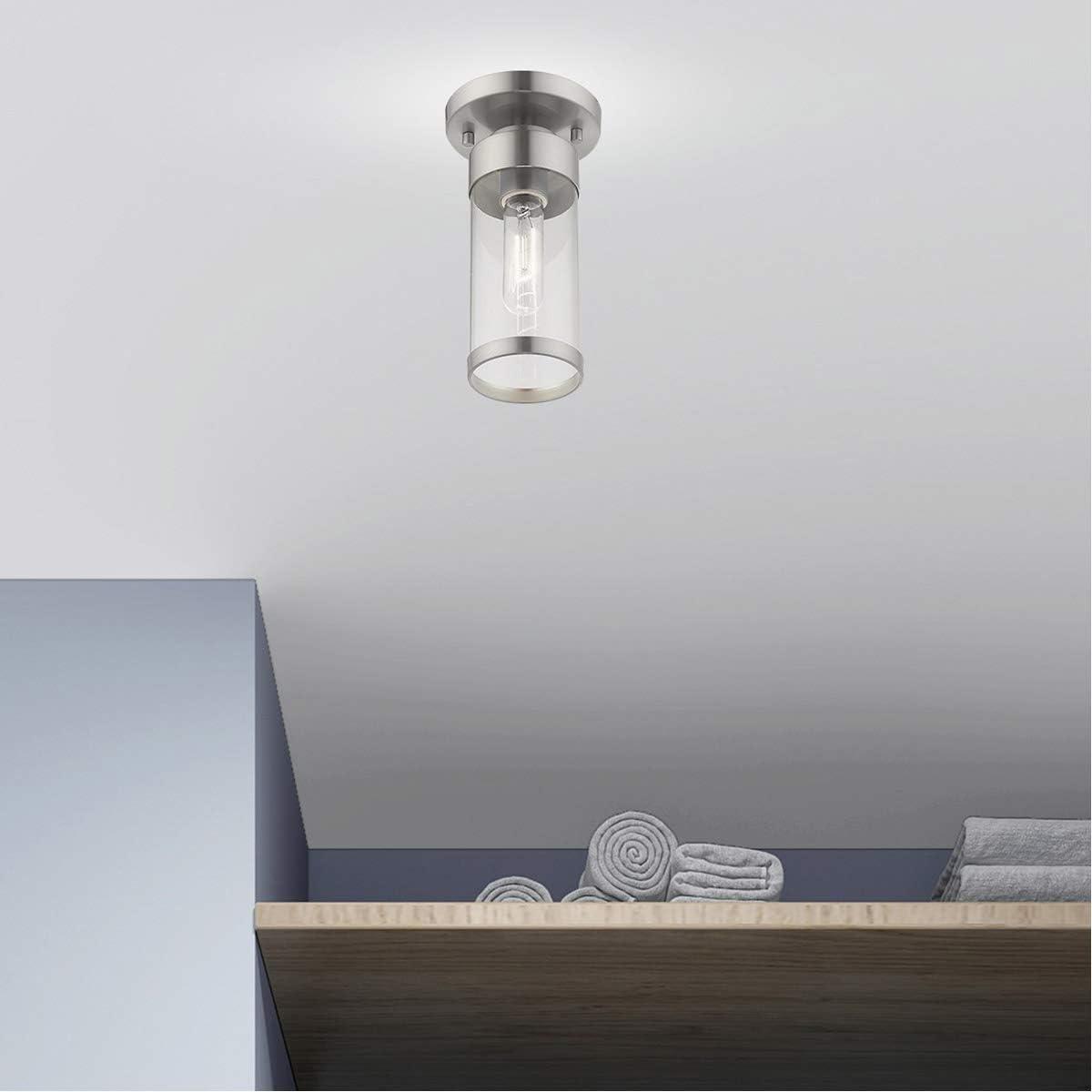 Livex Lighting Hillcrest 1 - Light Flush Mount in  Brushed Nickel