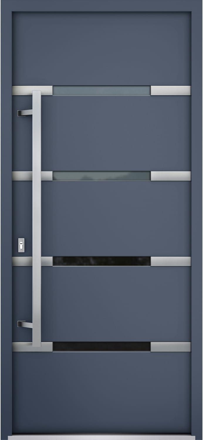VDomDoors Deux Gray Exterior Metal Prehung Front Entry Doors