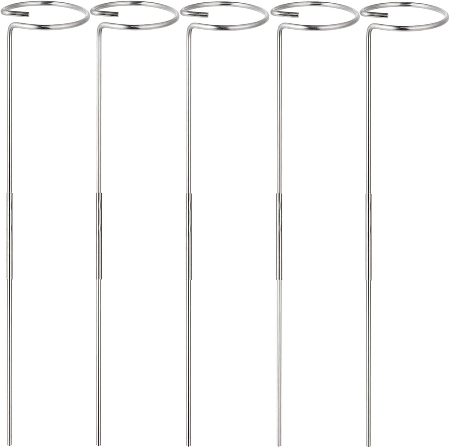 30 Inch Stainless Steel Plant Support Stakes with Rings