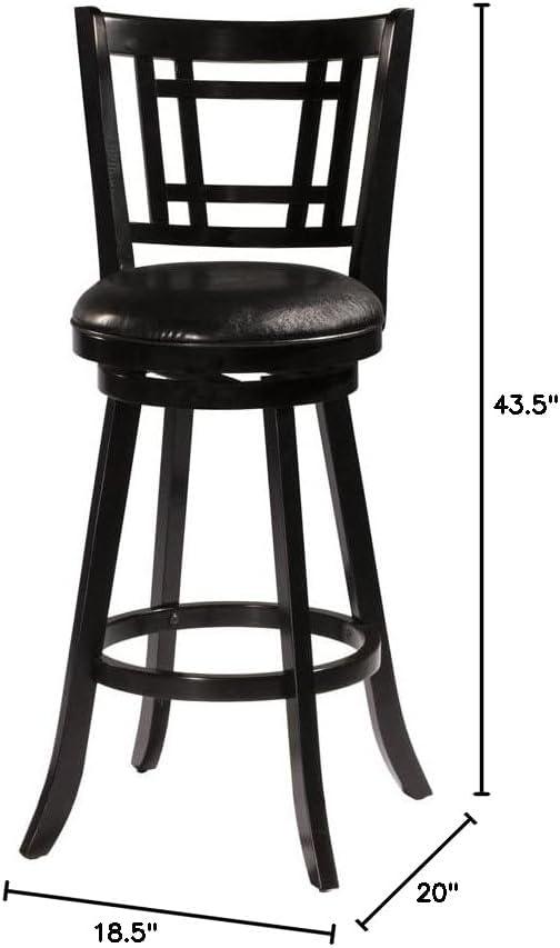 Hillsdale Furniture Fairfox Wood Bar Height Swivel Stool, Black