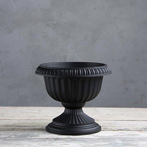 Novelty Grecian Plastic Indoor/Outdoor Urn Planter, Black, 12in
