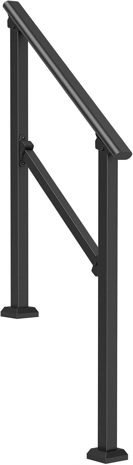 VEVOR 2-3 Handrails for Outdoor for Seniors Porch Deck Black Square Tube Steel