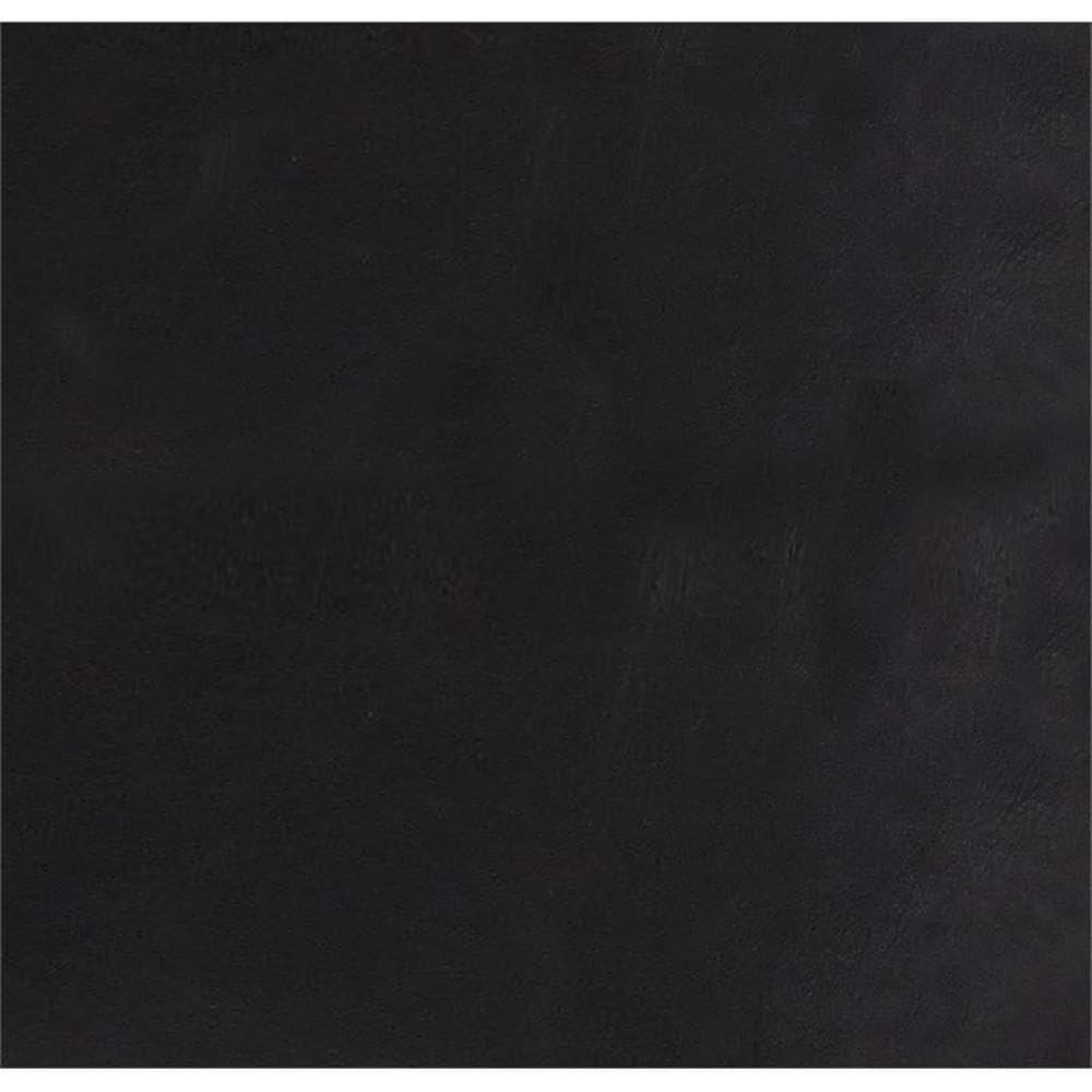 ACME Brancaster Leather Upholstered Ottoman in Antique Ebony and Aluminum