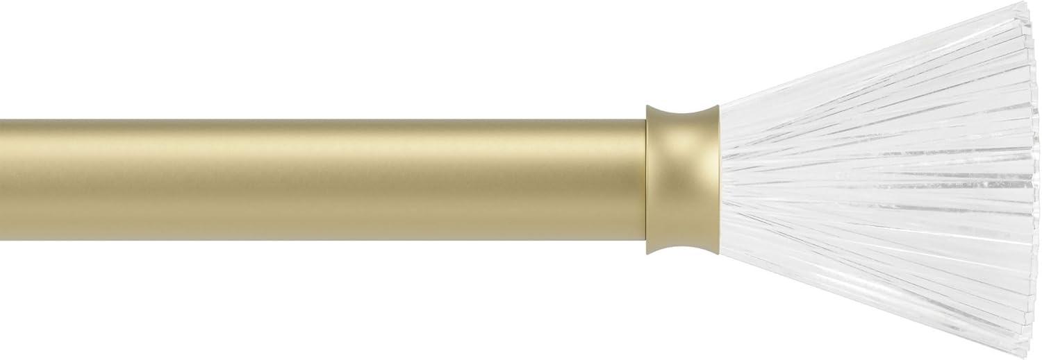 Gold Steel Curtain Rod with Fluted Acrylic Finials