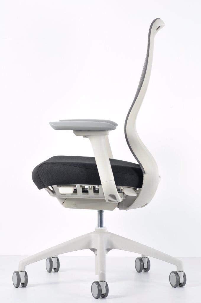 High Back 40'' White Mesh Swivel Task Chair with Adjustable Arms