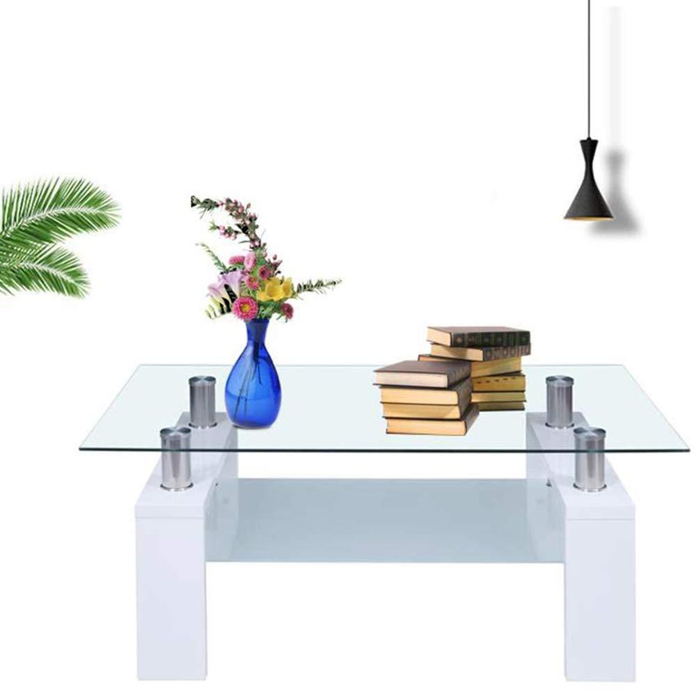 Lipoton Glass Coffee Table Glass Top Coffee Table Glass Living Room Table Rectangle Glass Coffee Table