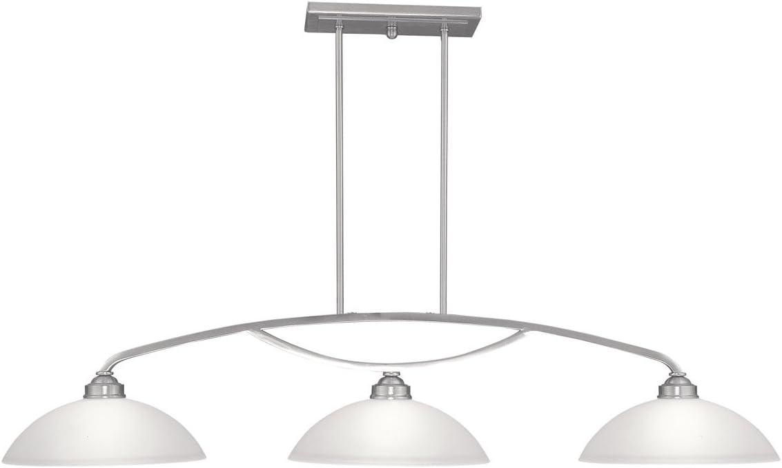 Somerset Sleek 50'' Brushed Nickel Linear Island Light with Satin Glass