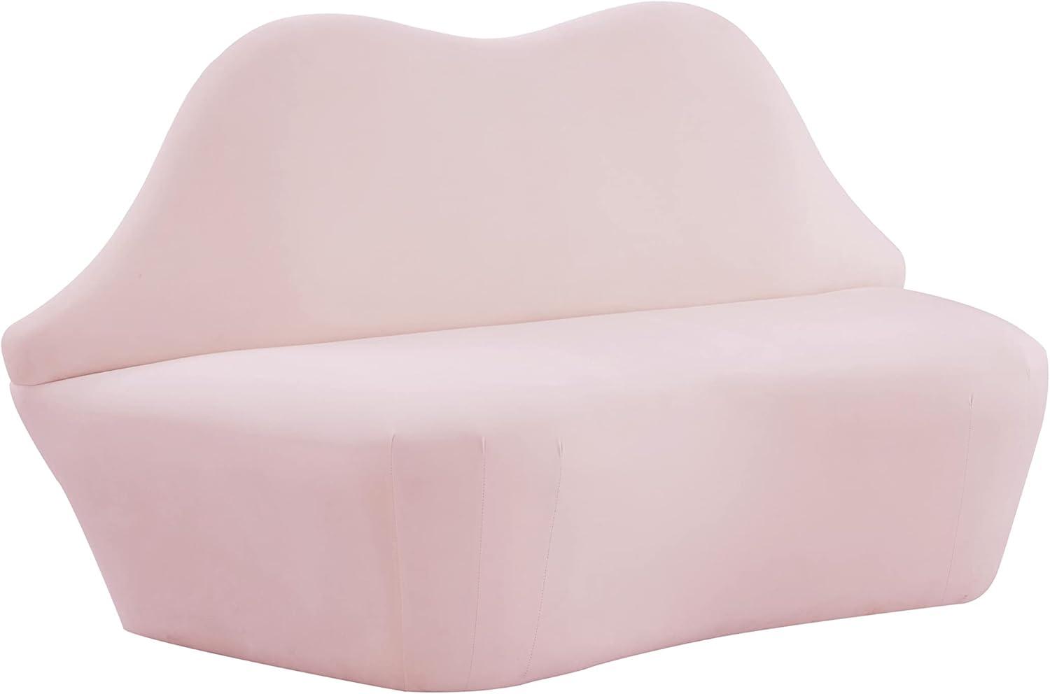 Levres Contemporary Blush Velvet 67'' Stationary Loveseat