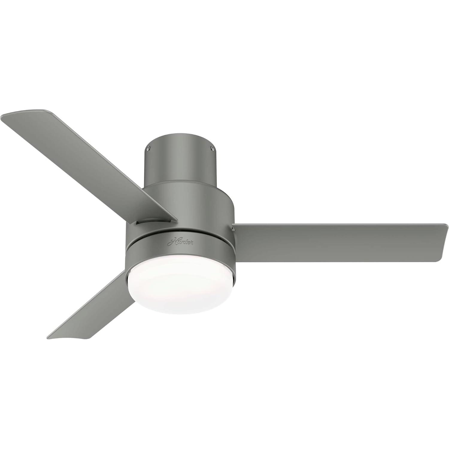 Hunter Fan 44" Gilmour 3 - Blade Outdoor Flush Mount Ceiling Fan with Remote Control and Light Kit Included