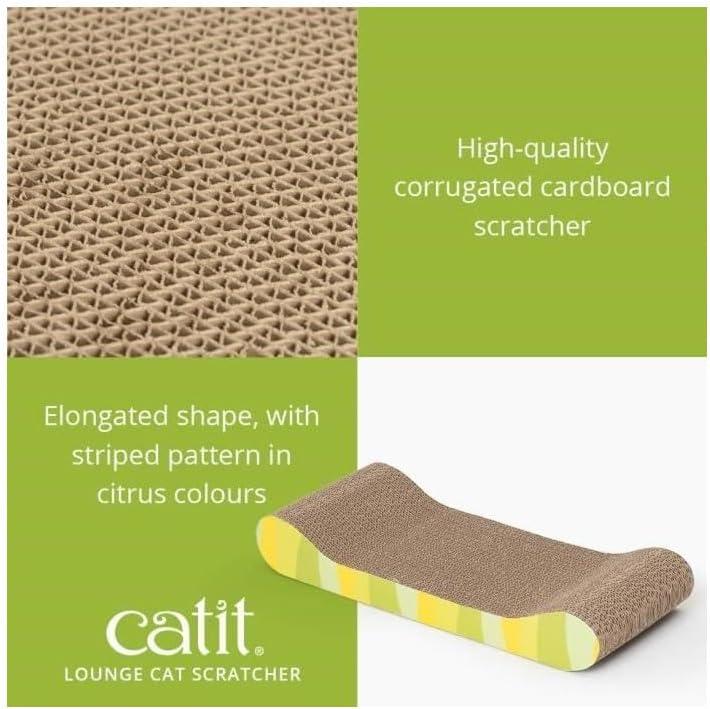 Catit Style Scratcher with Catnip Jungle-Stripe Lounge Cat Scratching Pad