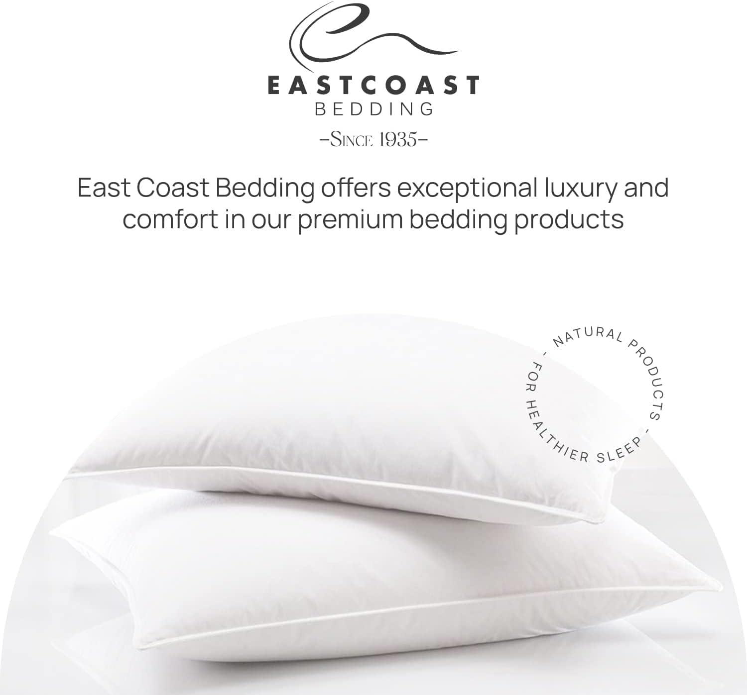 East Coast Bedding Cozy Dream Firm Goose Feather Down Pillow Medium Support Set of 2