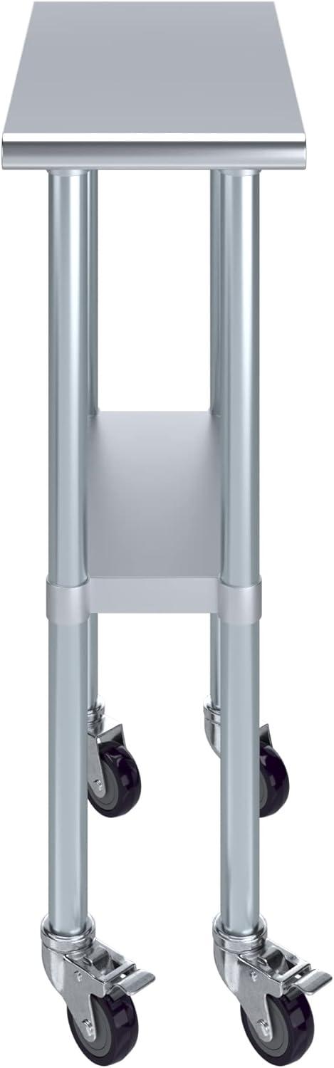 Amgood 24 in. x 18 in. Stainless Steel Table With Wheels
