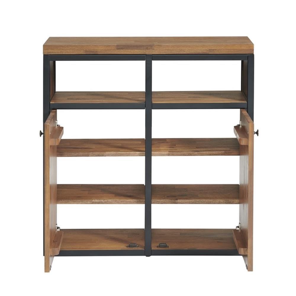 Alaterre Lloyd 31" Wide Rustic Industrial Metal Frame Shoe Storage Cabinet